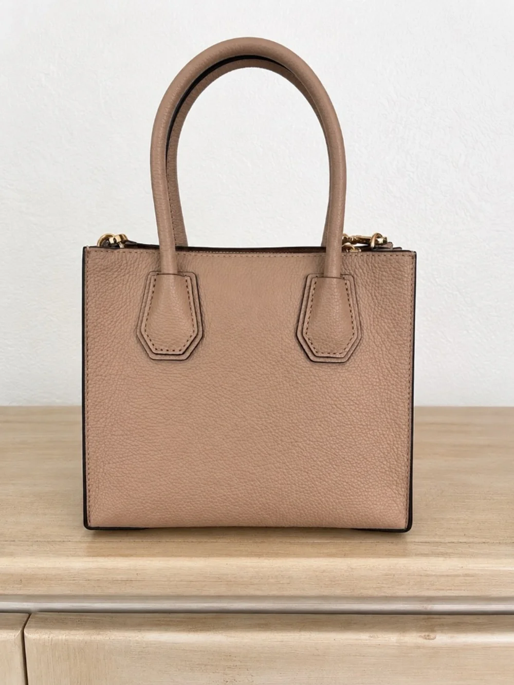 Michael Kors Blush Pink Pebbled Leather Mini Satchel Crossbody Bag